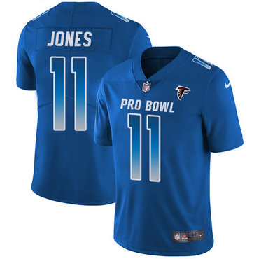 Nike Falcons #11 Julio Jones Royal Women's Stitched NFL Limited NFC 2018 Pro Bowl Jersey