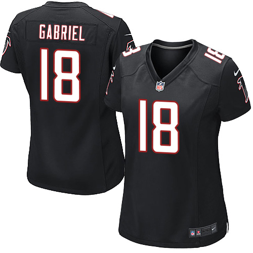 Nike Falcons #18 Taylor Gabriel Black Alternate Women's Stitched NFL Elite Jersey