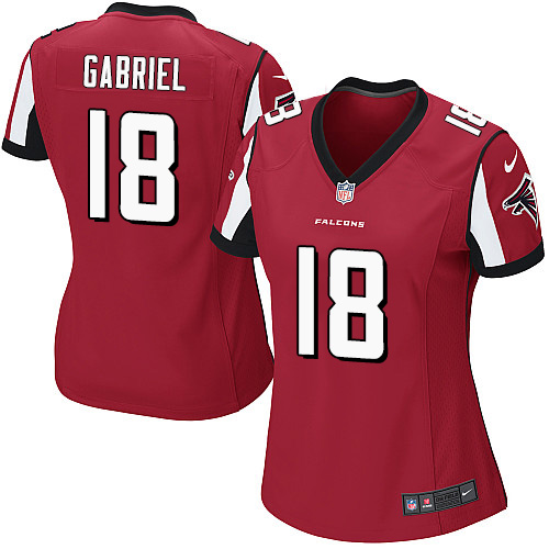 Nike Falcons #18 Taylor Gabriel Red Team Color Women's Stitched NFL Elite Jersey