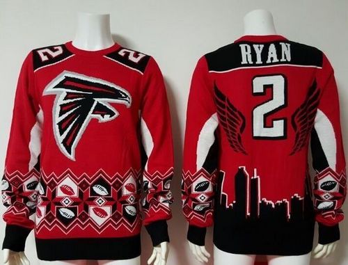 Nike Falcons #2 Matt Ryan Red Black Men's Ugly Sweater