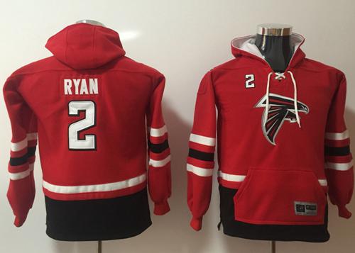 Nike Falcons #2 Matt Ryan Red Black Youth Name & Number Pullover NFL Hoodie