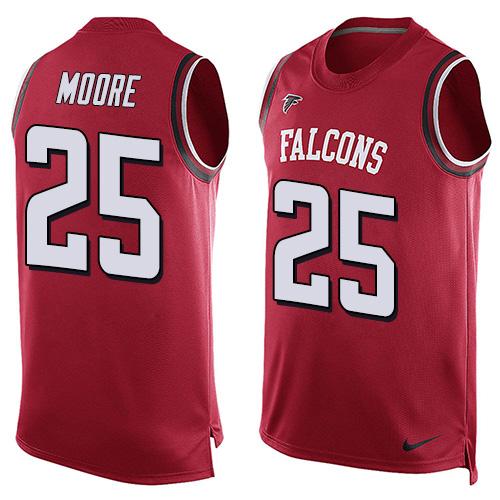 Nike Falcons #25 William Moore Red Team Color Men's Stitched NFL Limited Tank Top Jersey
