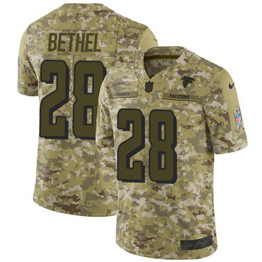 Nike Falcons #28 Justin Bethel Camo Men's Stitched NFL Limited 2018 Salute To Service Jersey