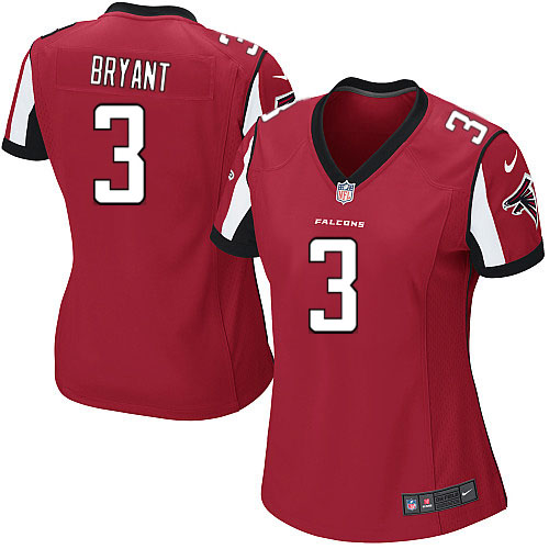 Nike Falcons #3 Matt Bryant Red Team Color Women's Stitched NFL Elite Jersey
