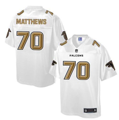 Nike Falcons #70 Jake Matthews White Men's NFL Pro Line Fashion Game Jersey