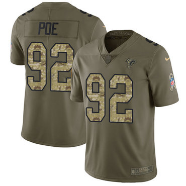 Nike Falcons #92 Dontari Poe Olive Camo Men's Stitched NFL Limited 2017 Salute To Service Jersey