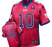 Nike Giants #10 Eli Manning Red Alternate With 1925-2014 Season Patch Drift Fashion Jersey