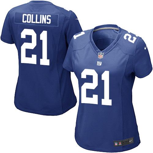 Nike Giants #21 Landon Collins Royal Blue Team Color Women's Stitched NFL Elite Jersey