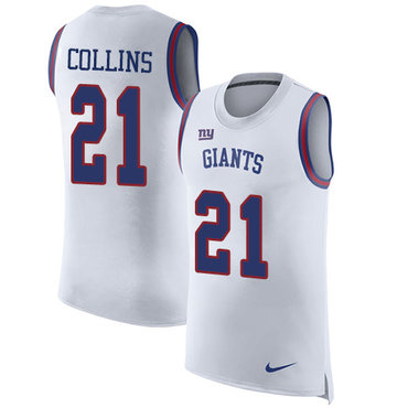 Nike Giants #21 Landon Collins White Men's Stitched NFL Limited Rush Tank Top Jersey