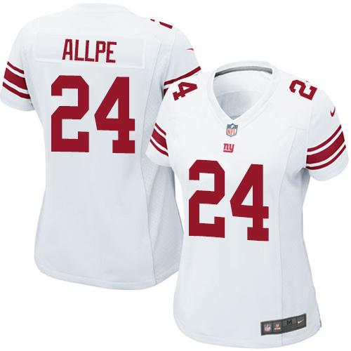 Nike Giants #24 Eli Apple White Women's Stitched NFL Elite Jersey