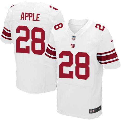 Nike Giants #28 Eli Apple White Men's Stitched NFL Elite Jersey