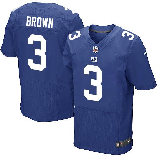 Nike Giants #3 Josh Brown Royal Blue Team Color Men's Stitched NFL Elite Jersey