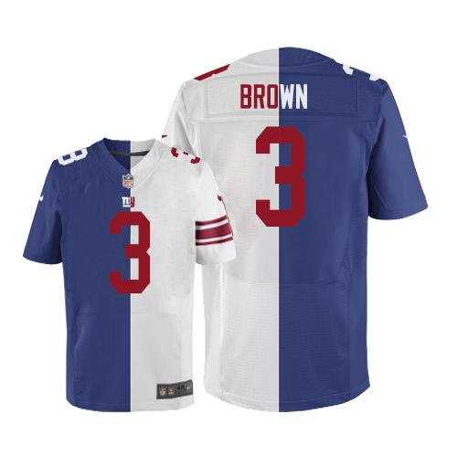 Nike Giants #3 Josh Brown Royal Blue White Men's Stitched NFL Elite Split Jersey