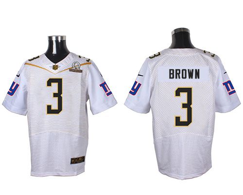 Nike Giants #3 Josh Brown White 2016 Pro Bowl Men's Stitched NFL Elite Jersey