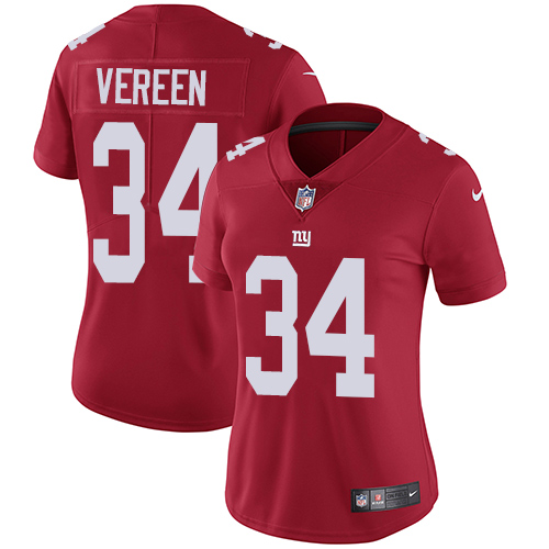 Nike Giants #34 Shane Vereen Red Alternate Women's Stitched NFL Vapor Untouchable Limited Jersey