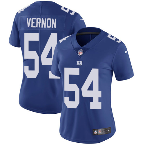 Nike Giants #54 Olivier Vernon Royal Blue Team Color Women's Stitched NFL Vapor Untouchable Limited Jersey