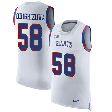 Nike Giants #58 Owa Odighizuwa White Men's Stitched NFL Limited Rush Tank Top Jersey