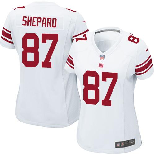 Nike Giants #87 Sterling Shepard White Women's Stitched NFL Elite Jersey