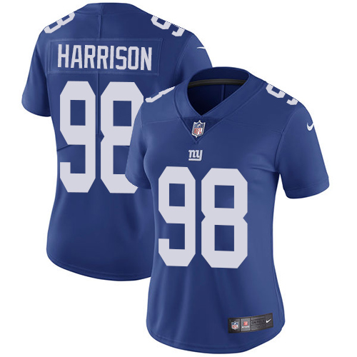 Nike Giants #98 Damon Harrison Royal Blue Team Color Women's Stitched NFL Vapor Untouchable Limited Jersey