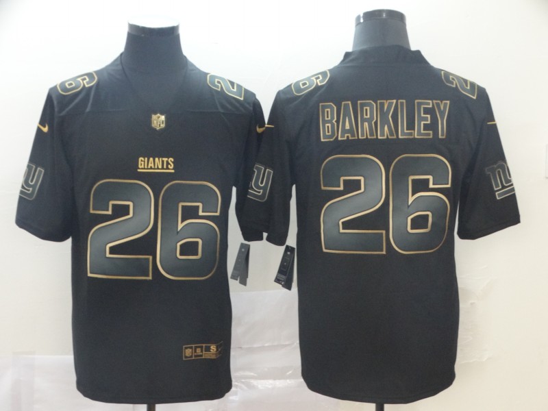 Nike Giants 26 Saquon Barkley Black Gold Vapor Untouchable Limited Jersey