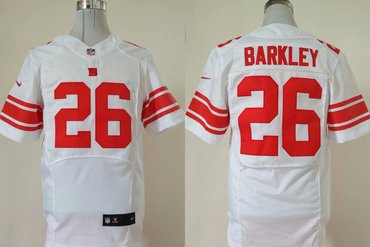 Nike Giants 26 Saquon Barkley White Elite Jersey