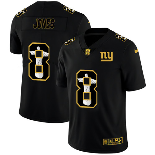Nike Giants 8 Daniel Jones Black Jesus Faith Edition Limited Jersey
