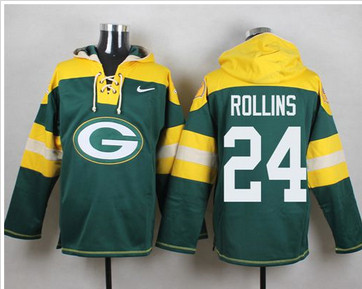 Nike Green Bay Packers #24 Quinten Rollins Green Player Pullover NFL Hoodie