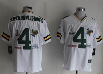 Nike Green Bay Packers #4 Superbowlchamps White NFL Limited Jersey