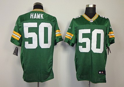 Nike Green Bay Packers #50 A.J. Hawk Green Elite Stitched Jersey