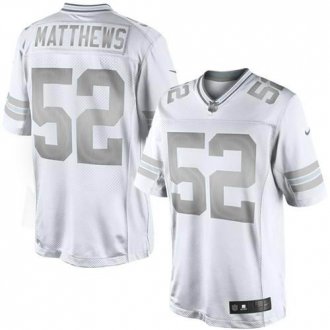Nike Green Bay Packers #52 Clay Matthews White NFL Limited Platinum Jersey