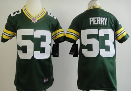 Nike Green Bay Packers #53 Nick Perry Green Game Kids Stitched Jersey
