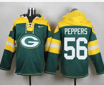 Nike Green Bay Packers #56 Julius Peppers Green Player Pullover NFL Hoodie