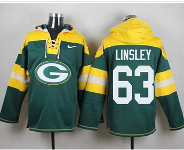 Nike Green Bay Packers #63 Corey Linsley Green Player Pullover NFL Hoodie