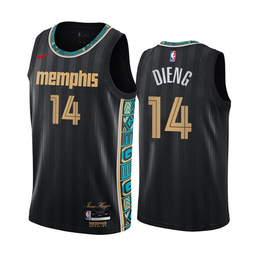Nike Grizzlies #14 Gorgui Dieng Black NBA Swingman 2020-21 City Edition Jersey