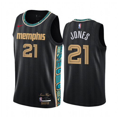 Nike Grizzlies #21 Tyus Jones Black NBA Swingman 2020-21 City Edition Jersey
