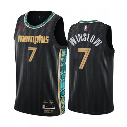 Nike Grizzlies #7 Justise Winslow Black NBA Swingman 2020-21 City Edition Jersey