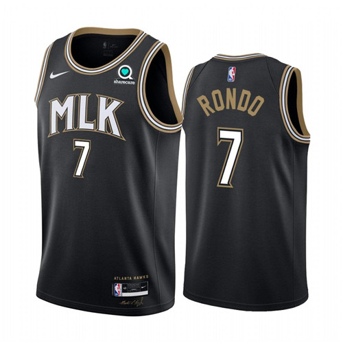 Nike Hawks #7 Rajon Rondo Black NBA Swingman 2020-21 City Edition Jersey