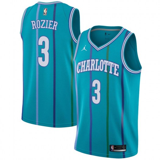 Nike Hornets #3 Terry Rozier Aqua NBA Jordan Swingman Hardwood Classics Jersey