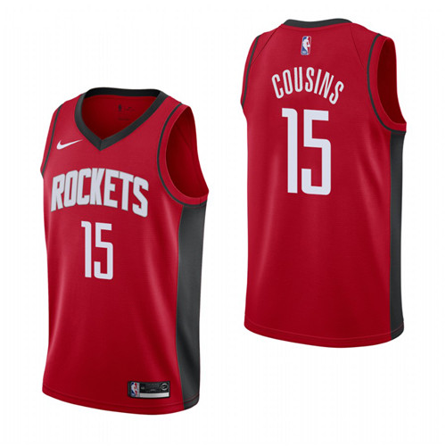 Nike Houston Rockets #15 DeMarcus Cousins Men's 2019-20 Icon Edition Red Stitched NBA Jersey