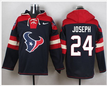 Nike Houston Texans #24 Johnathan Joseph Navy Blue Player Pullover NFL Hoodie