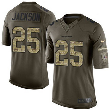 Nike Houston Texans #25 Kareem Jackson Green Men's Stitched NFL Limited Salute to Service Jersey