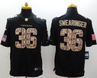 Nike Houston Texans #36 D.J. Swearinger Black NFL Limited Salute to service jersey