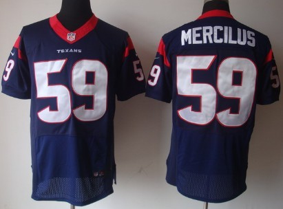 Nike Houston Texans #59 Whitney Mercilus Blue Elite Style Stitched Jersey