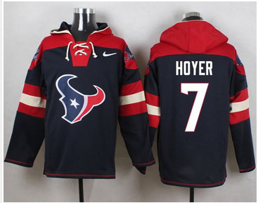 Nike Houston Texans #7 Brian Hoyer Navy Blue Player Pullover NFL Hoodie