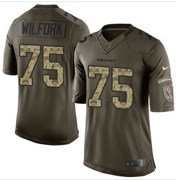 Nike Houston Texans #75 Vince Wilfork Green Men's Stitched NFL Limited Salute to Service Jersey