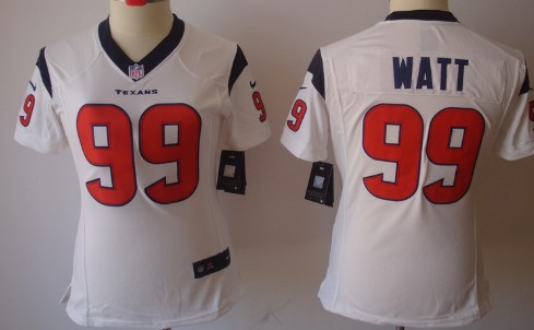 Nike Houston Texans #99 J.J. Watt White Limited Womens Stitched Jersey