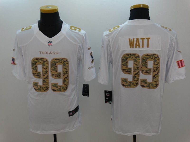 Nike Houston Texans #99 J.J. Watt White Men's Stitched NFL Limited Salute to Service Jersey