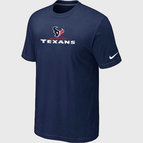 NEW Houston Texans Authentic Logo T-Shirt D.blue