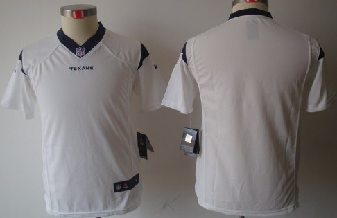 Nike Houston Texans Blank White Game Kids Stitched Jersey