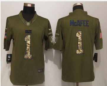 Nike Indianapolis Colts #1 Pat McAfee Green Salute To Service Limited Jersey